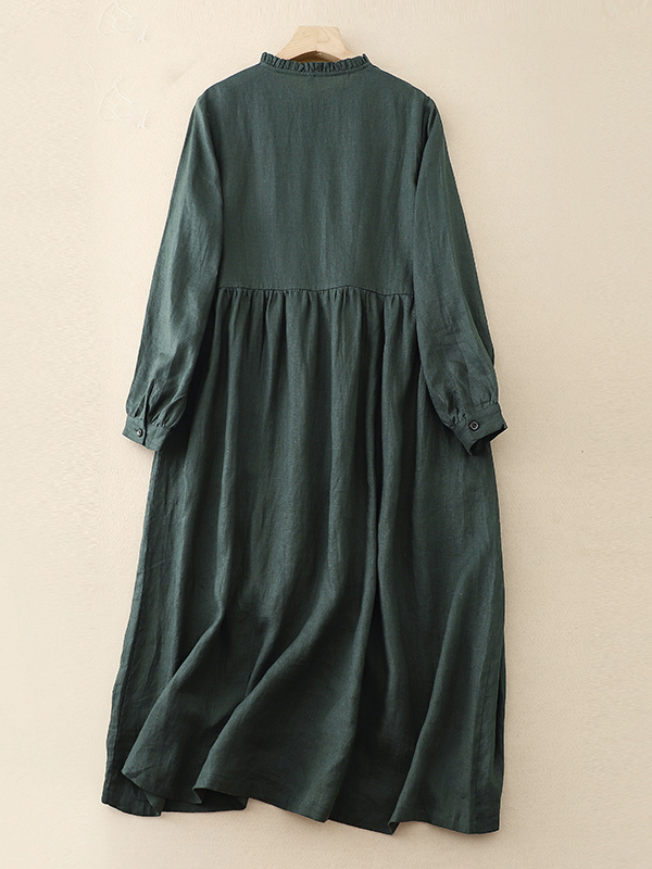 فستان نسائي كاجوال فضفاض من ال - مراجعة Casual Loose Linen Shirt Dress وسعره