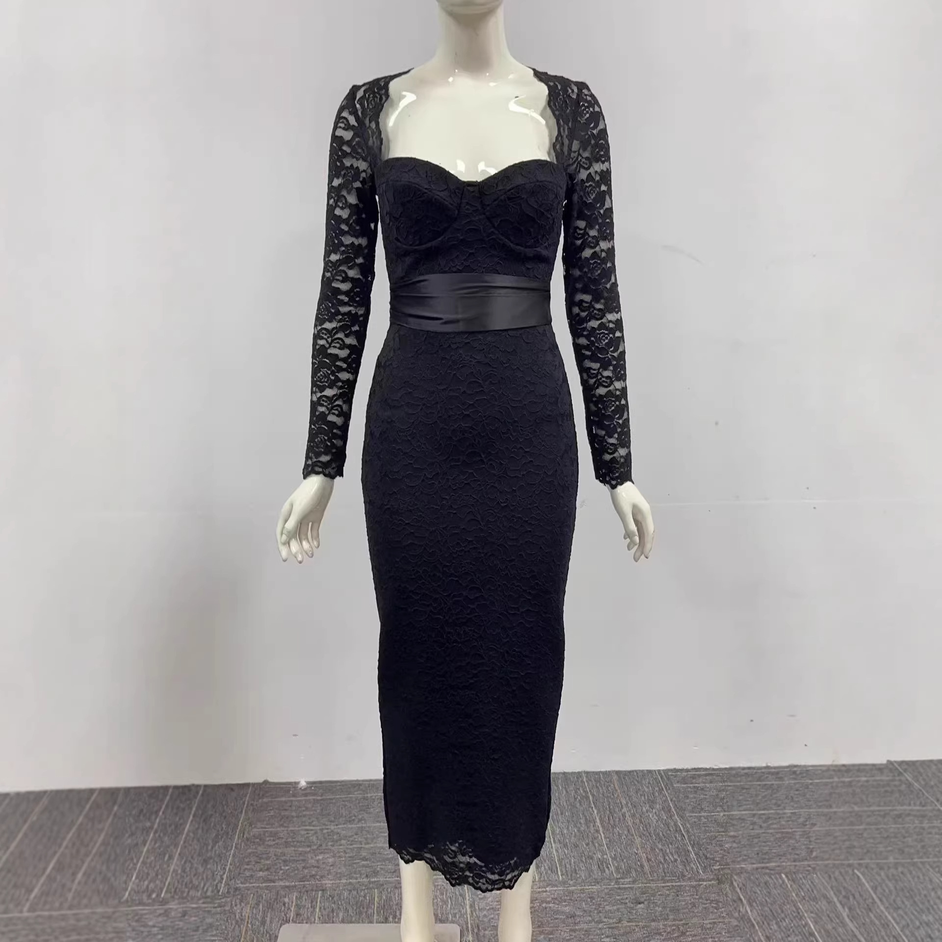 فستان ماكسي نسائي مثير بأكمام  - مراجعة Sexy Mesh Sheer Bodycon Dress وسعره