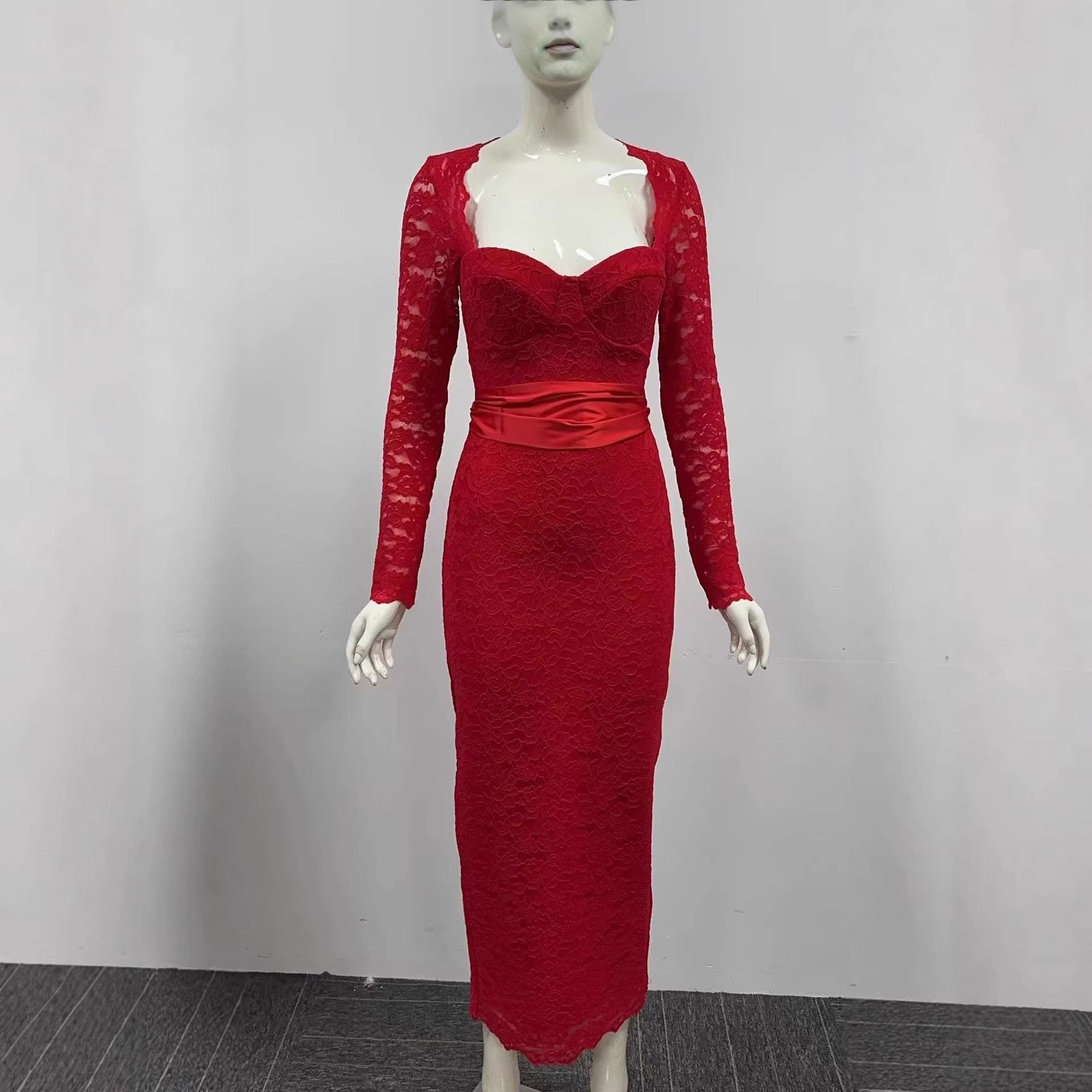 فستان ماكسي نسائي مثير بأكمام  - مراجعة Sexy Mesh Sheer Bodycon Dress وسعره