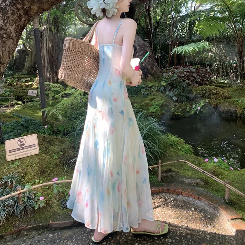 فستان كاواي سويت Y2k ياباني مي - مراجعة French Vintage Floral Midi Dress وسعره
