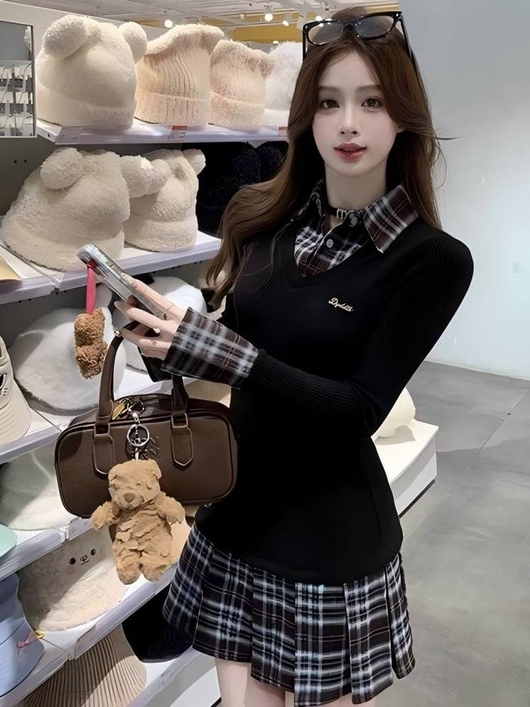 فستان نسائي بتصميم كوري أنيق ب - مراجعة Korean Style A Line Shirt Dress وسعره