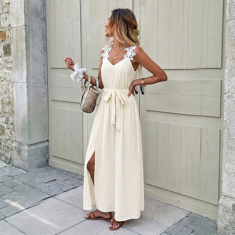 فستان ماكسي نسائي بحمالات رفيع - مراجعة Boho Summer Beach Maxi Dress وسعره