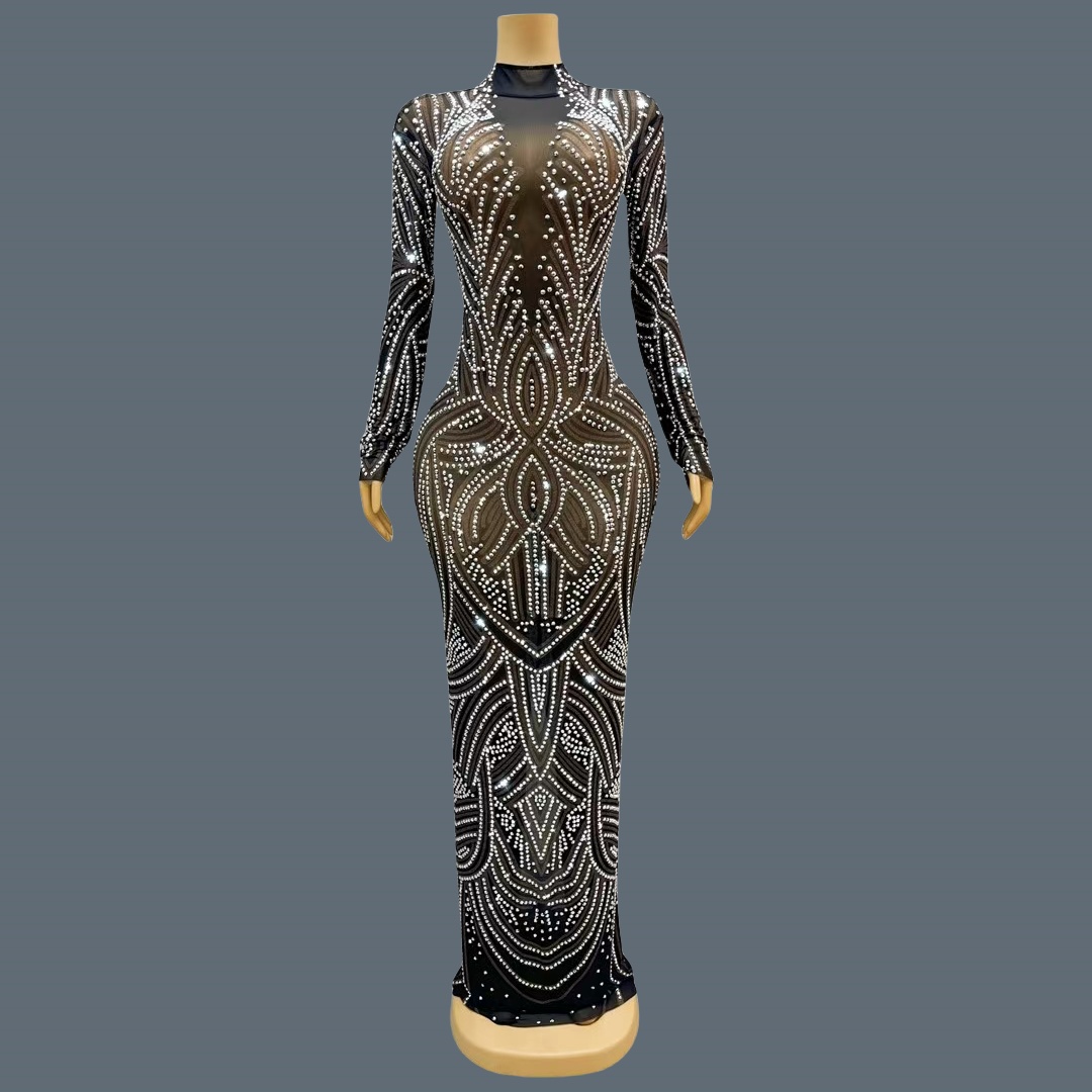 فستان سهرة أسود جديد بتصميم أن - مراجعة Sparkly Rhinestone Club Party Dress وسعره