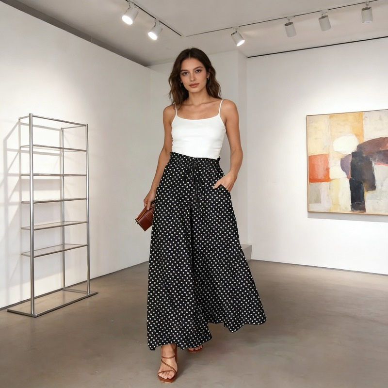 بنطلون واسع الساق بأسلوب بوهيم - مراجعة Skirts وسعره